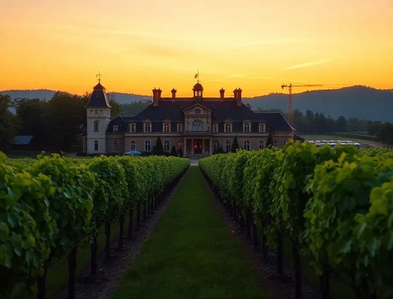 The mirror-like water reflection at Place de la Bourse in Bordeaux at twilight with classical facades illuminated
