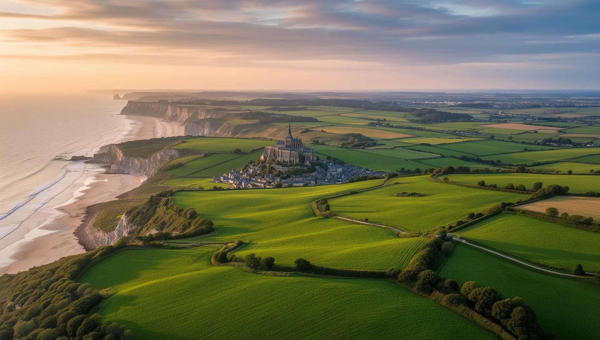 Normandy beaches panoramic view